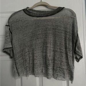 Sheer Green Short Sleeve Crop Top